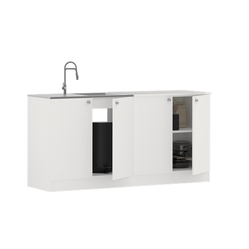 ארון מטבח ברוחב 1.6 מטר כולל כיור נירוסטה סיגלית