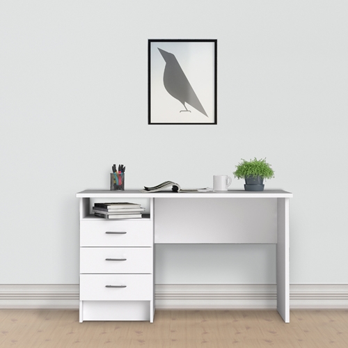 שולחן כתיבה לבן+שידת מגירות ותא אחסון HOME DECOR