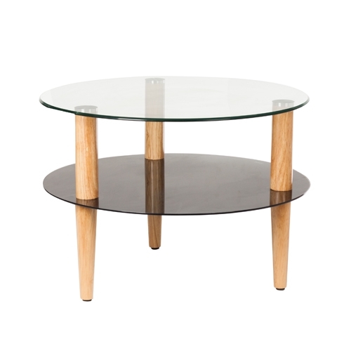 שולחן סלון עגול מזכוכית דגם טקסס