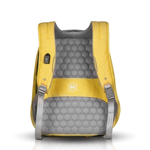 תיק גב למחשב נייד נגד גניבות Metro Bag - צהוב חרדל