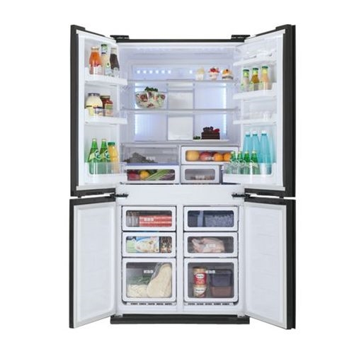 מקרר שארפ 4 דלתות זכוכית שחורה 610 ליטר SJR8911