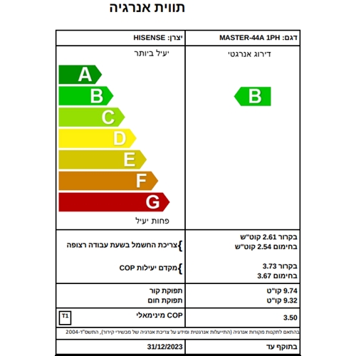 מזגן עילי 33,243BTU טורנדו MASTER 44A