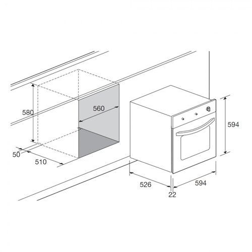 תנור בנוי 60 ס"מ LOFRA לופרה דגם FRA69EE חול ים