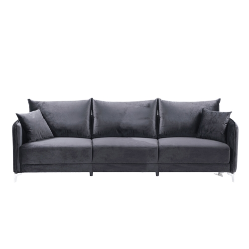 ספה רחבה 2.4 מ בעיצוב מודרני מרופדת בד קטיפתי