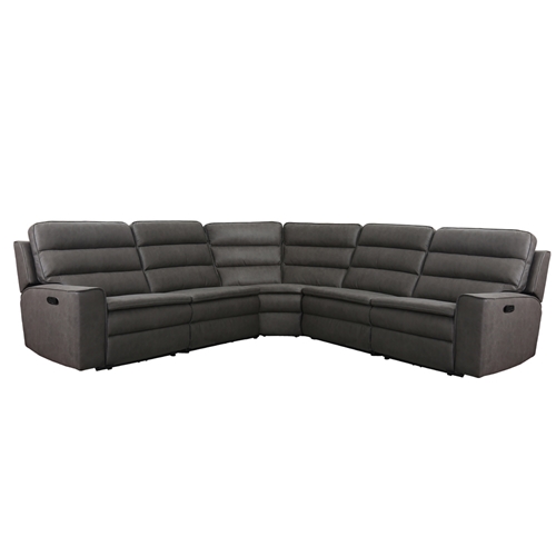 מערכת ישיבה פינתית בריפוד בד רחיץ עם 2 ריקליינרים