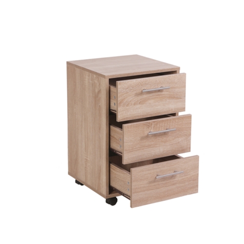 שידה 3 מגירות דגם 21632 עם ידיות בצבע לבן