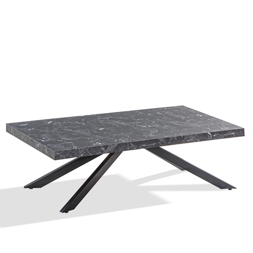 שולחן לסלון דוגמת שיש שחור דגם טריפל LEONARDO