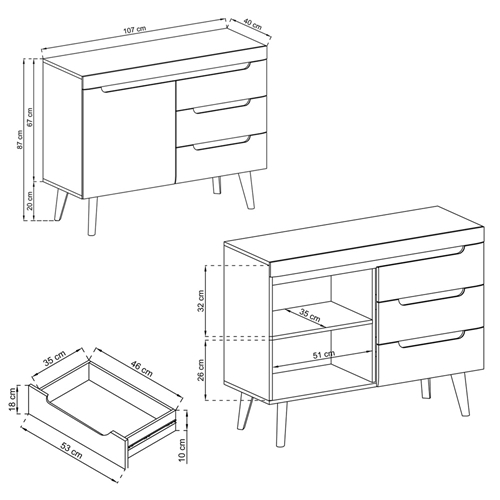 קומודה מעוצבת גימור מודרני תוצרת אירופה HOME DECOR