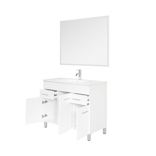 ארון אמבטיה עומד+כיור חרס ומראה לוטוס טודו דיזיין