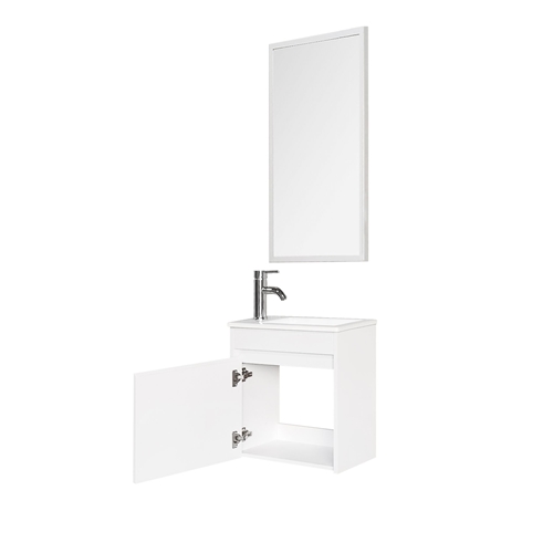 ארונית צפה + מראה וכיור לבן דגם סחלב טודו דיזיין