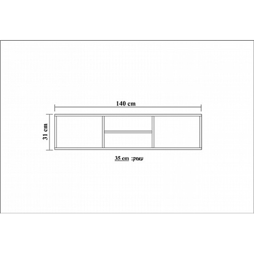 מזנון טלויזיה צף ברוחב 140 ס"מ עם 2 קלאפות