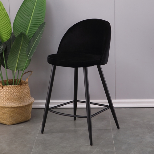 זוג כסאות בר מרופדים בד קטיפתי HOME DECOR