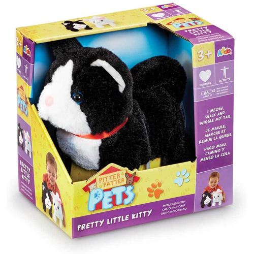 בובת חתלתול אינטראקטיבית- שחור\לבן