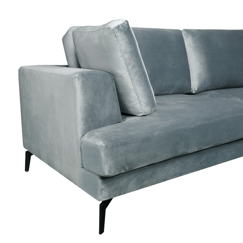 ספה תלת מושבית מרופדת בד קטיפתי HOME DECOR