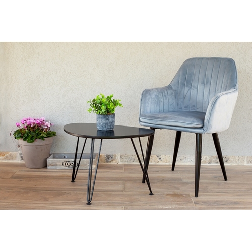 כיסא מפואר לפינת אוכל מרופד קטיפה דגם לונדון