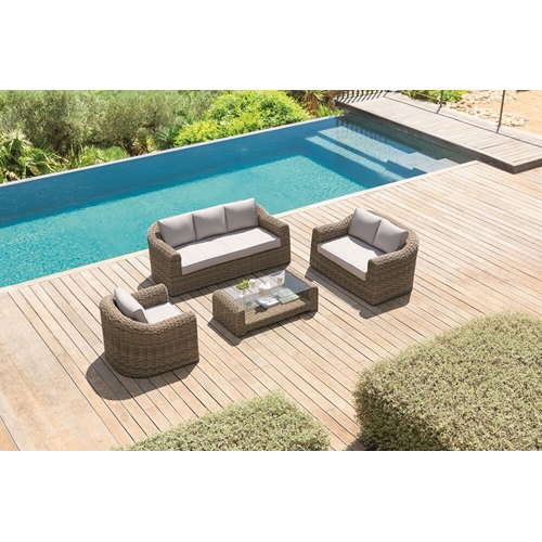 מערכת ישיבה ראטן לגינה דגם MOOR ספה תלת H.KLEIN