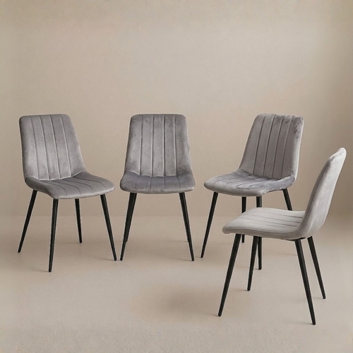 פינת אוכל מקרמיקה לבנה + 4 כיסאות Tudo Design