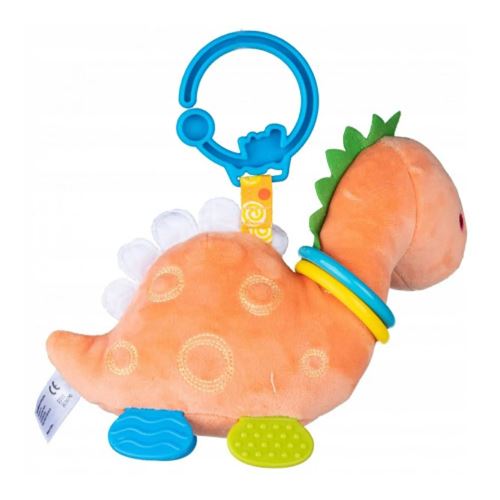 בובה צבעונית עם פעמון ונשכן - דינו הכתום