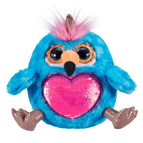 להיט עולמי! בובת תוכי תכלת/סגול לב פראי גדולה בביצה עם של...