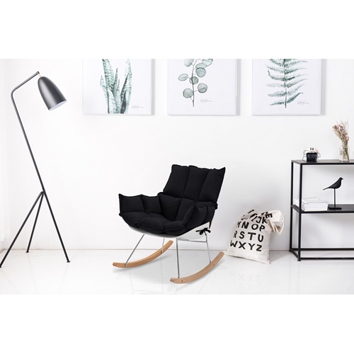 כיסא נדנדה נוח ומפנק דגם בוניטה צבע שחור  MYDESIGN