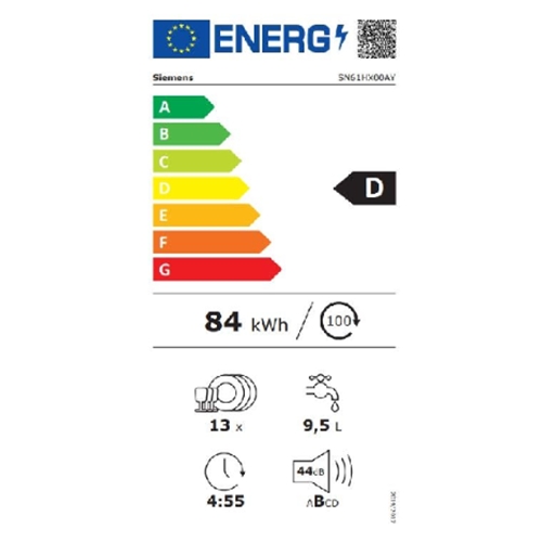 מדיח כלים אינטגרלי מלא 60 ס"מ דגם SN61HX00AY