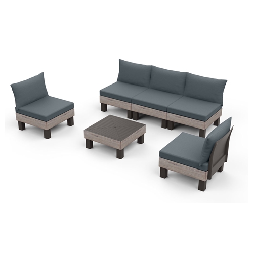 פינת ישיבה מודולארית אלמנטס קפוצ'ינו וכריות ירוקות