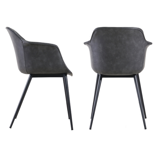 זוג כורסאות מעצבים עם ידיות כנפיים רגלי ברזל