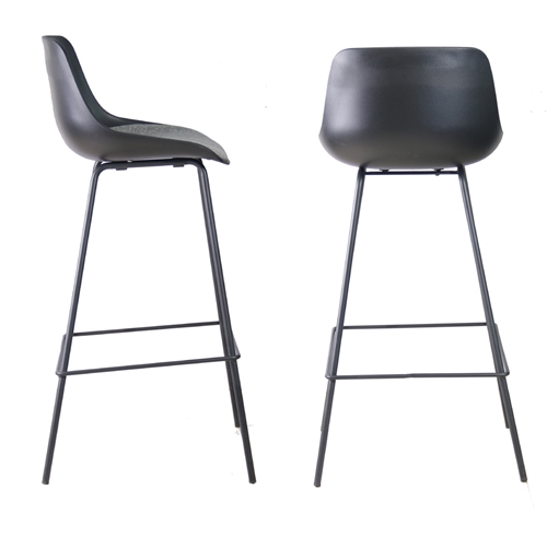 זוג כסאות בר מרופדים בד עם רגלי ברזל HOME DECOR