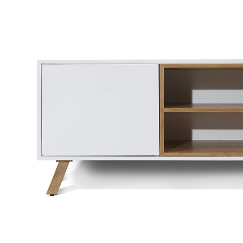 סט מזנון ושולחן מרהיב המשלבים צבע לבן ועץ