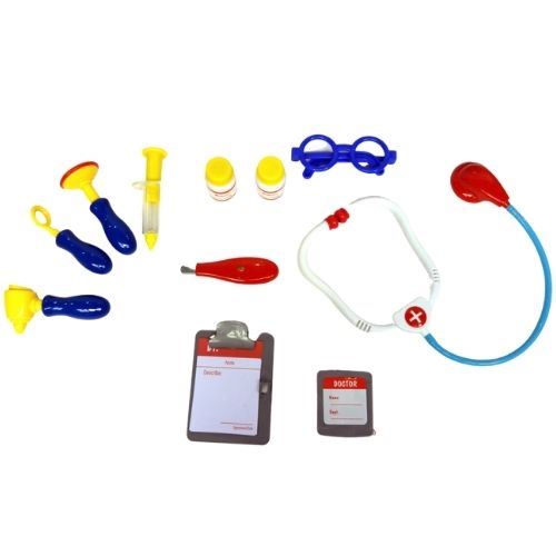 סט משחק רופא גדול עם 10 חלקים במזוודה
