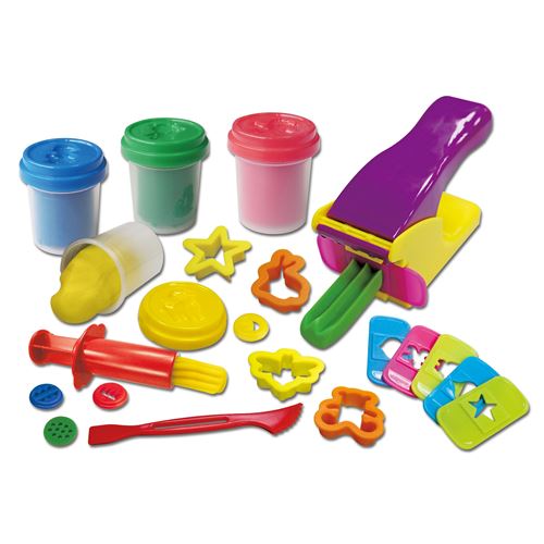 ערכת יצירה ופיסול בבצק לילדים 21 חלקים עם מכונה, שבלונות ...