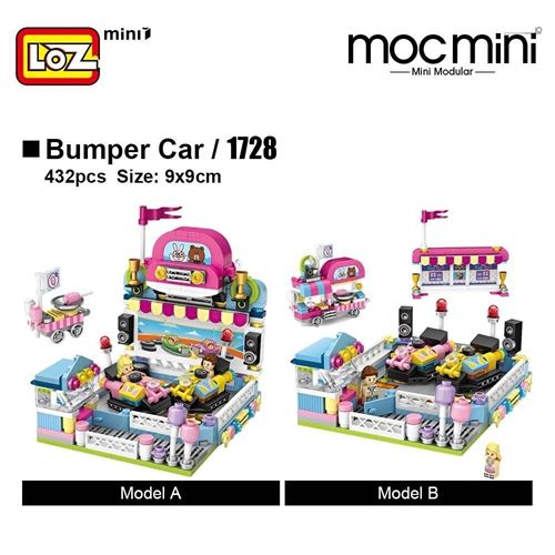 משחק הרכבה ובניה עם 432 מיני אבנים - מכוניות מתנגשות