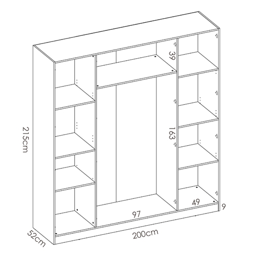 ארון פתיחה 200 ס"מ 4 דלתות תוצרת ספרד HOME DECOR