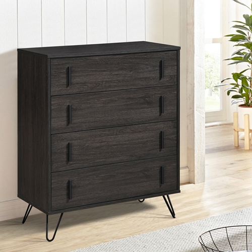 קומודה שידת 4 מגירות עם רגלי ברזל HOME DECOR