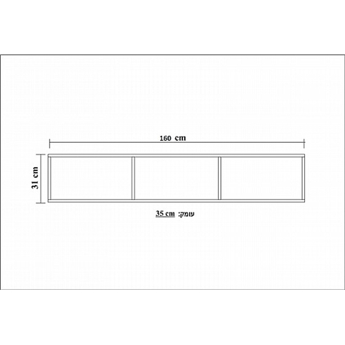 מזנון טלויזיה צף ברוחב 160 ס"מ עם 3 קלאפות