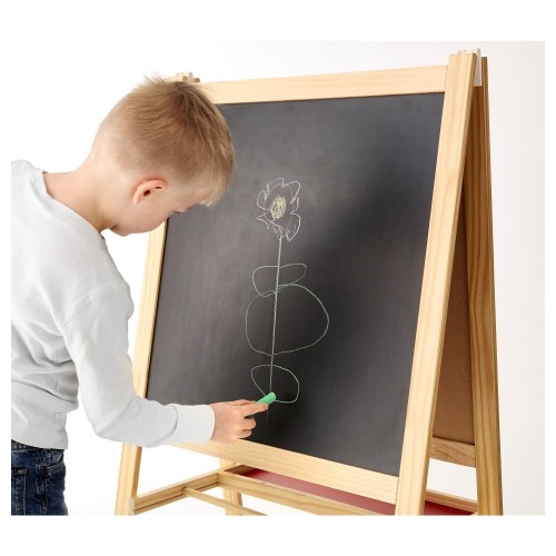 לוח ציור עומד דו-צדדי מעץ לילדים