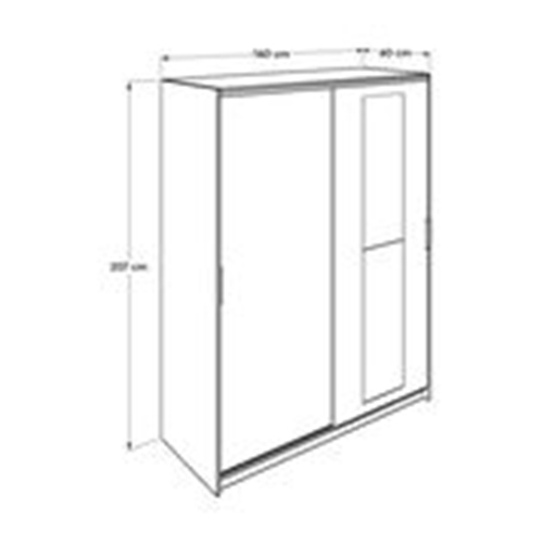 ארון דלתות הזזה ומראה ברוחב 160 ס"מ מבית HOMAX