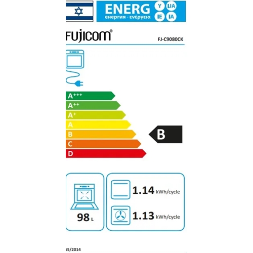 תנור אפייה משולב כיריים גז 90 ס"מ בעיצוב כפרי שחור