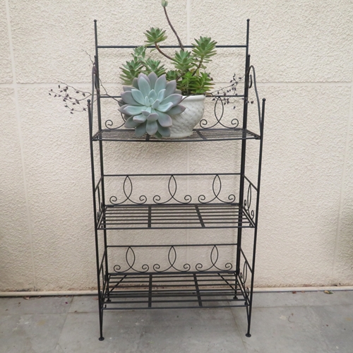 מעמד לעציצים דקורטיבי 3 קומות מברזל