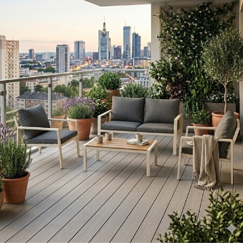 מערכת ישיבה אלומיניום בז' Australia Garden piano