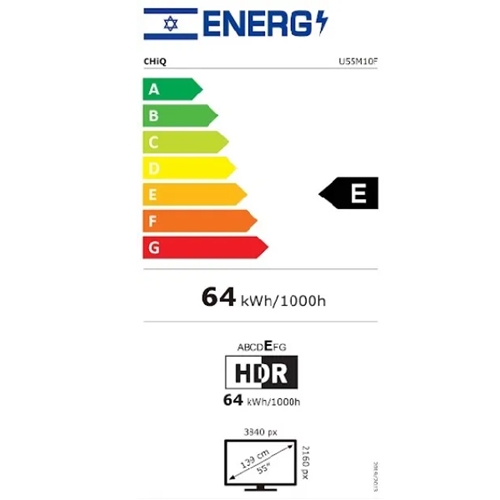 טלוויזיה חכמה "55 CHIQ U55M10F UHD 4K Google TV