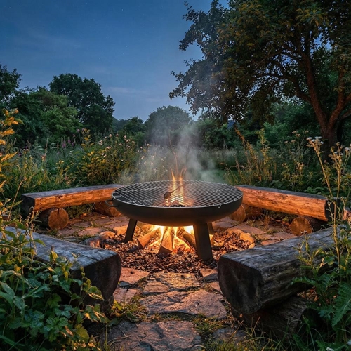 מדורת גן 80 ס"מ עם רשת נירוסטה AUSTRALIA CAMP