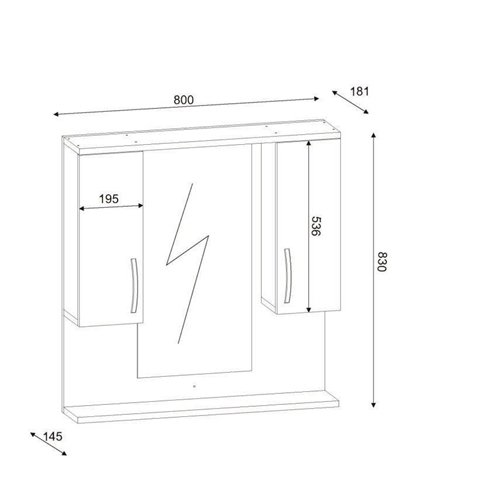 ארונית אמבטיה כולל מראה ומדף דגם טייגר מבית Homax