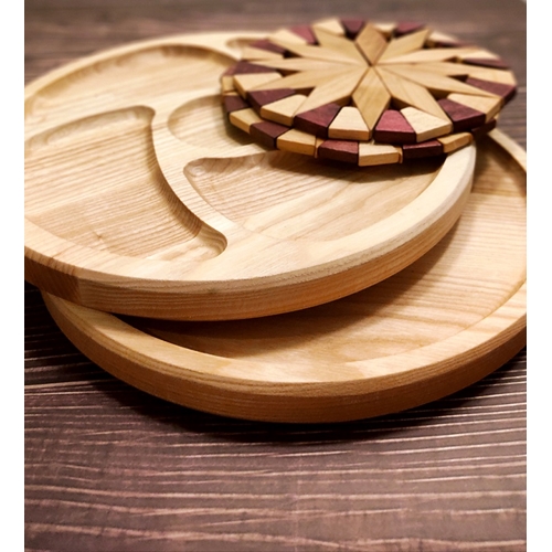 מארז 2 מגשים עגולים וזוג תחתיות ECOSALL