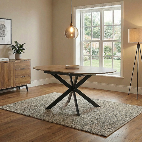 שולחן אוכל עגול נפתח 1.2-2.0 מ' טנריף- אלון