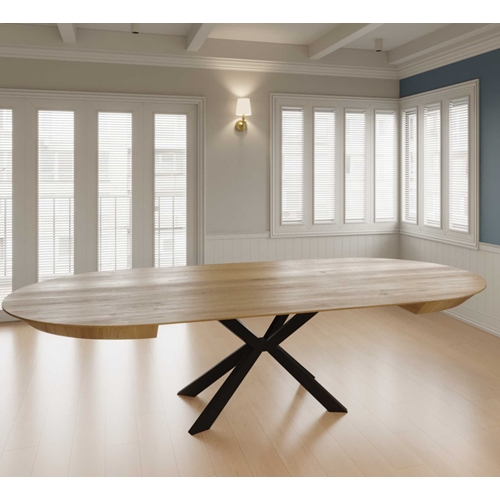 שולחן לפינת אוכל עגול נפתח מעץ דגם עץ טבעי