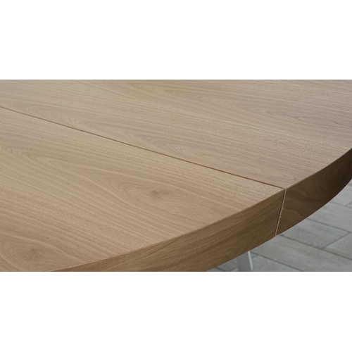 שולחן פינת אוכל עגול נפתח מעץ בציפוי פורניר אלון
