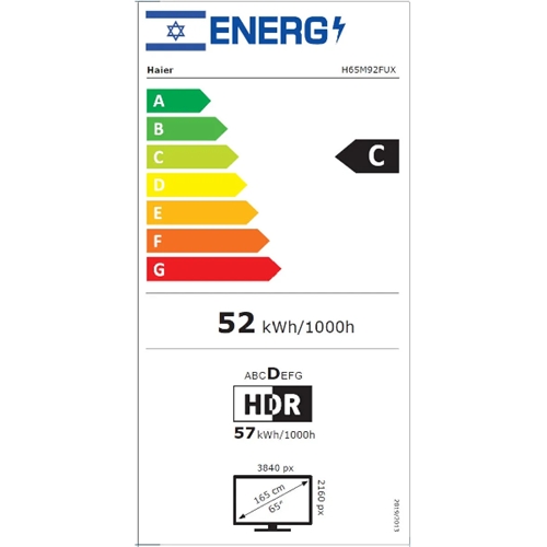 טלוויזיה Haier H65M92FUX 65" 4K QD-MIni Led