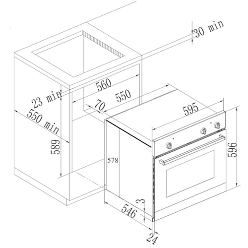 תנור בנוי לי-ונט בעיצוב כפרי LyVent OV-T-170 וניל
