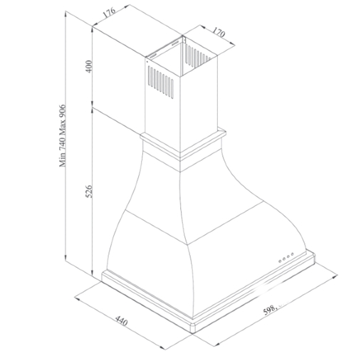 קולט אדים לי-ונט 60 ס"מ LyVent LV-O-238 שמנת